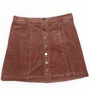 $10 SALE! Pink Corduroy Button Down Skirt